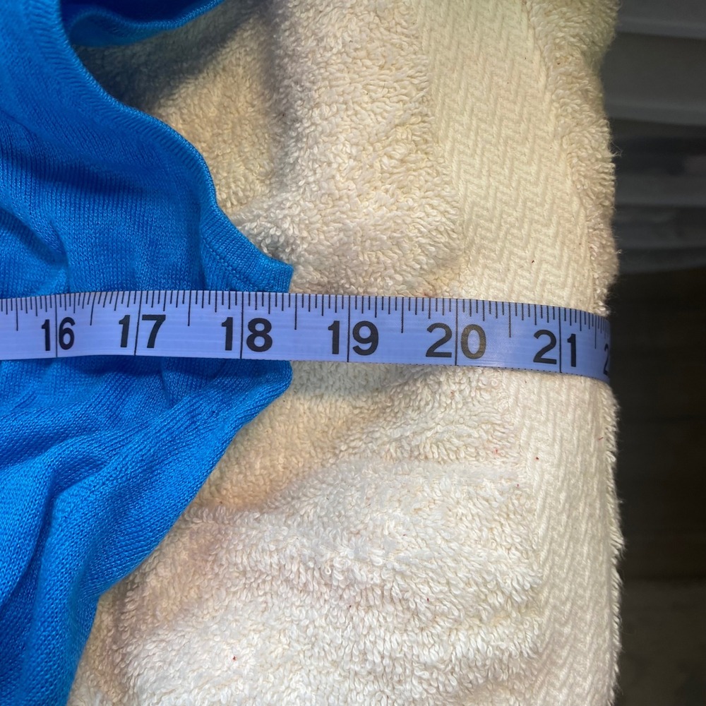 Lafayette 148 New York Blue Santo Cotton Knit Sleeveless Medium NEW MSRP $170 - Picture 7 of 9